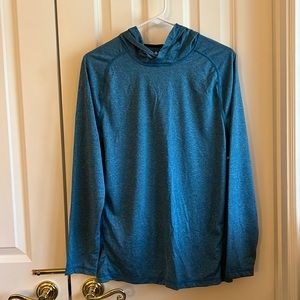 XS Zella Teal Seaport Melange Hoodie Shirt